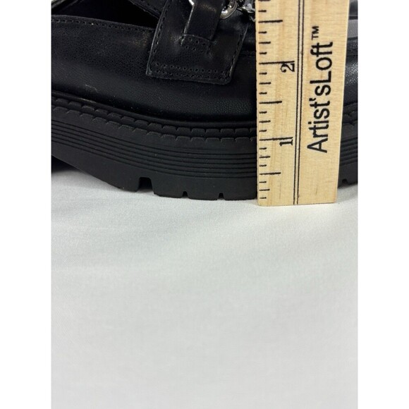 BP Tristan Flat Loafer Black 7.5 M Mule Slip On Chunky 90's Clogs Chain Lug Sole - Picture 7 of 11